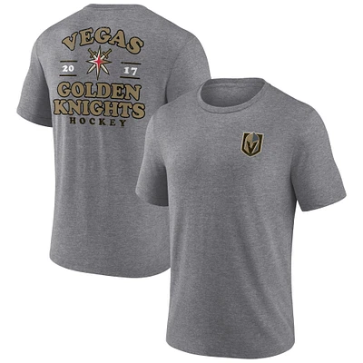 Men's Fanatics  Heather Gray Vegas Golden Knights Winger Tri-Blend T-Shirt