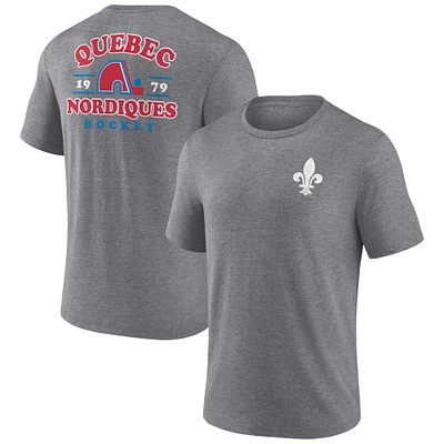 Men's Fanatics  Heather Gray Quebec Nordiques Vintage Hockey Winger Tri-Blend T-Shirt