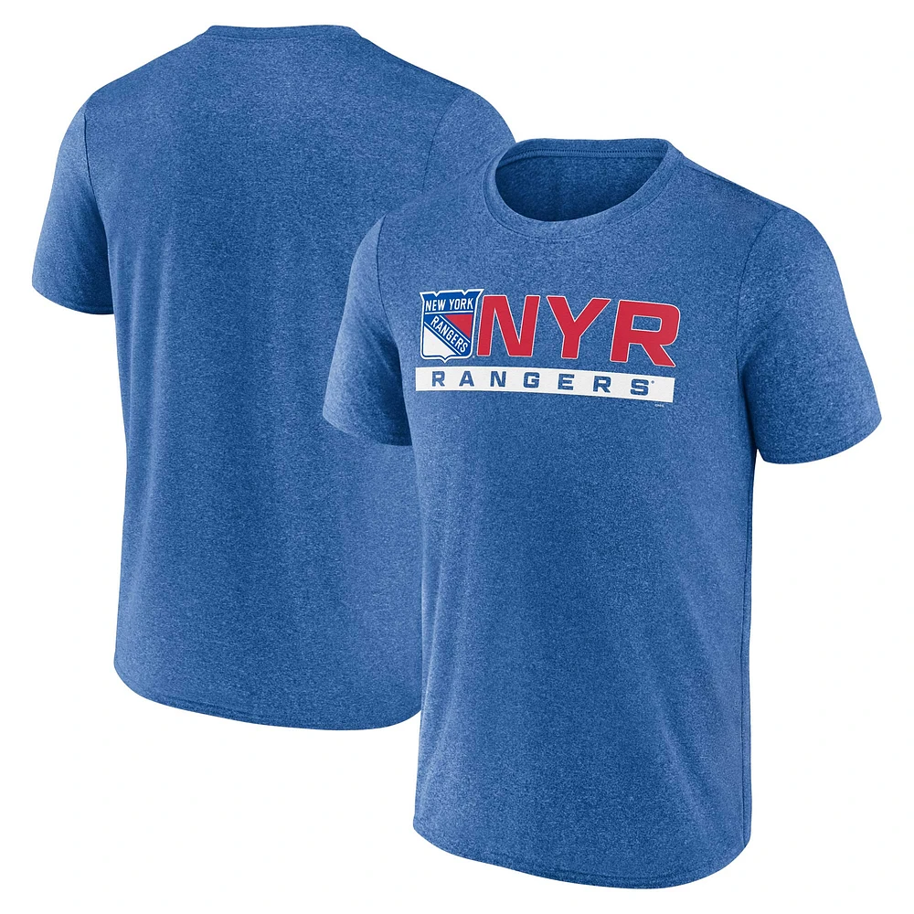 Men's Fanatics Heather Blue New York Rangers Playmaker T-Shirt