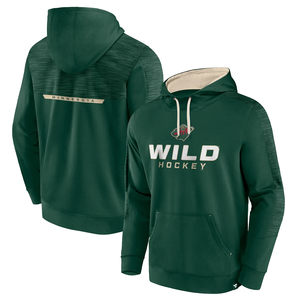 Men's Fanatics Green Minnesota Wild Make the Play Pullover Hoodie