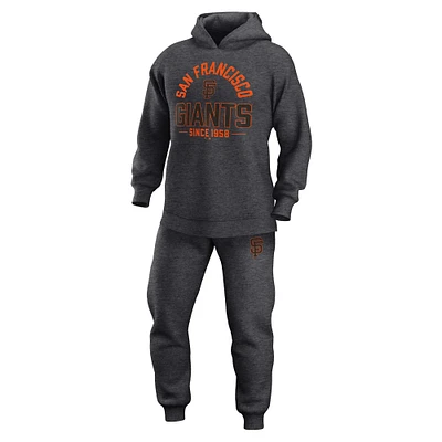 Men's Fanatics Heather Charcoal San Francisco Giants Two-Piece Best Past Time Pullover Hoodie & Sweatpants Set