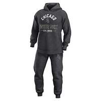 Men's Fanatics Heather Charcoal Chicago White Sox Two-Piece Best Past Time Pullover Hoodie & Sweatpants Set