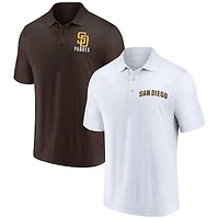 Men's Fanatics Brown/White San Diego Padres Two-Pack Logo Lockup Polo Set