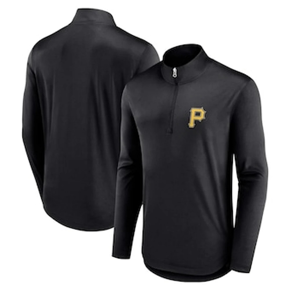 Men's Fanatics Black Pittsburgh Pirates Quarterback Quarter-Zip Top