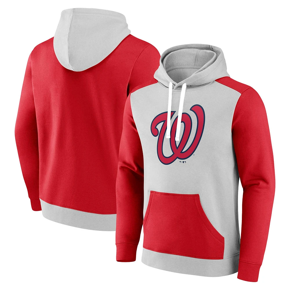 Men's Fanatics Gray/Red Washington Nationals Arctic Pullover Hoodie