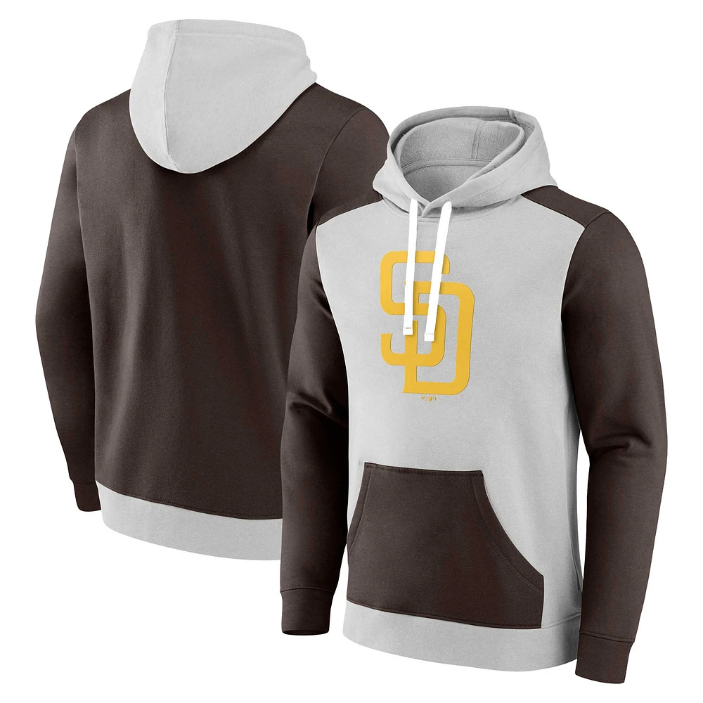 Men's Fanatics Gray/Brown San Diego Padres Arctic Pullover Hoodie