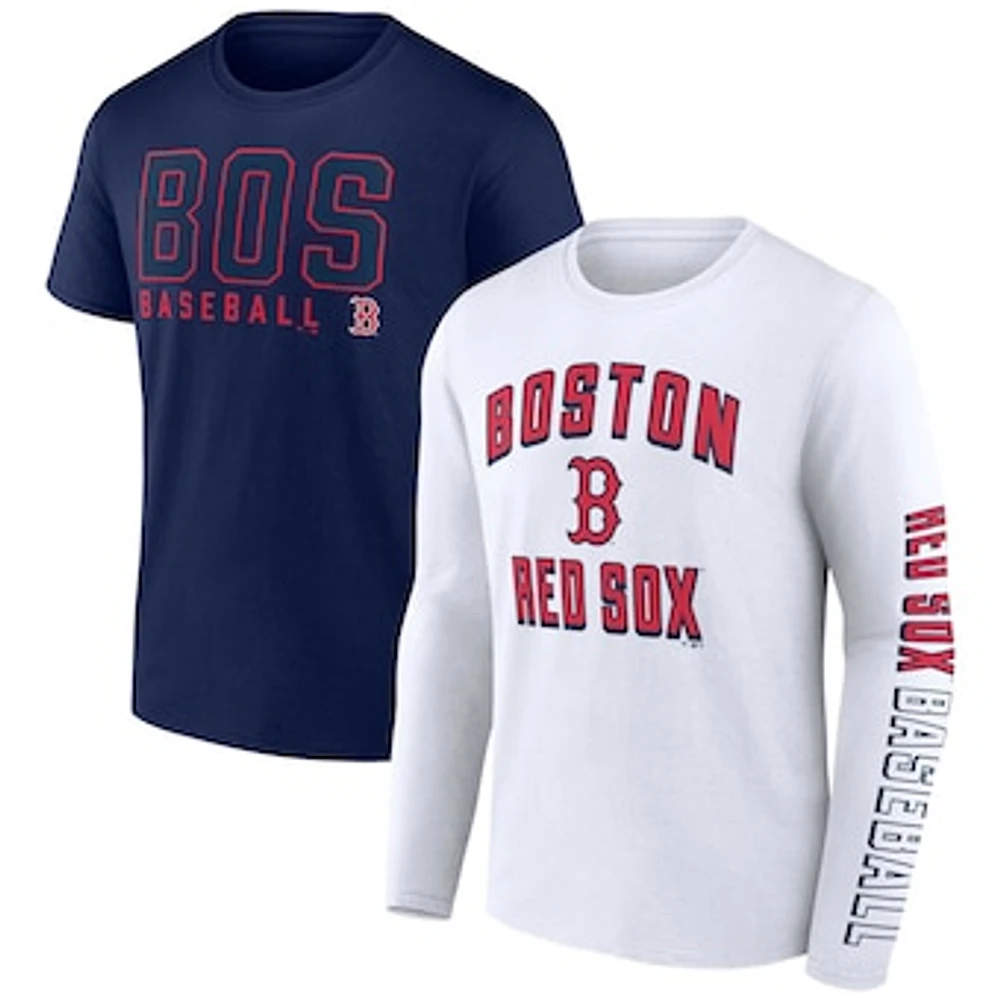 Men's Fanatics Navy/White Boston Red Sox Two-Pack Combo T-Shirt Set