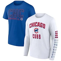 Men's Fanatics Royal/White Chicago Cubs Two-Pack Combo T-Shirt Set
