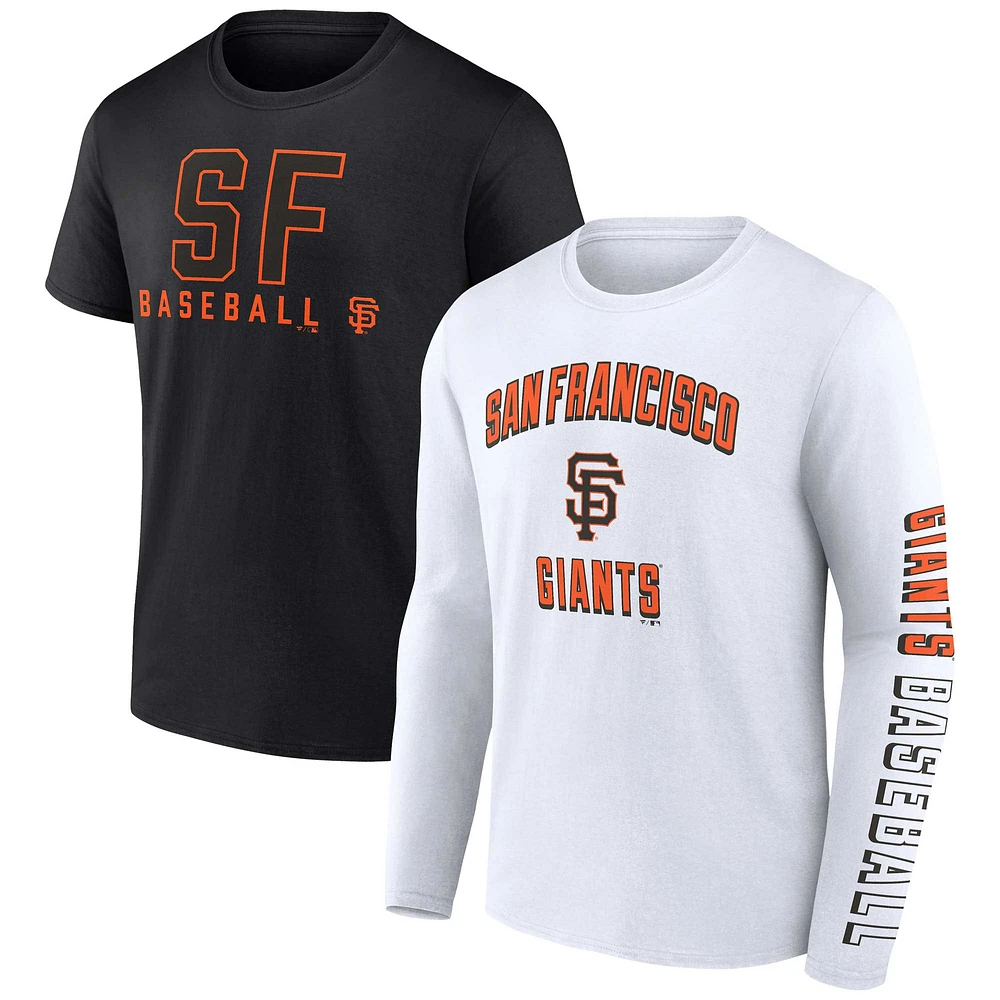 Men's Fanatics Black/White San Francisco Giants Two-Pack Combo T-Shirt Set