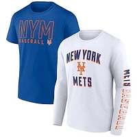 Men's Fanatics Royal/White New York Mets Two-Pack Combo T-Shirt Set