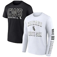 Men's Fanatics Black/White Chicago White Sox Two-Pack Combo T-Shirt Set