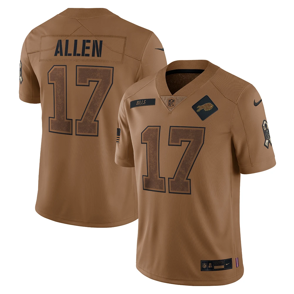 Men's Nike Josh Allen Brown Buffalo Bills 2023 Salute To Service Limited Jersey