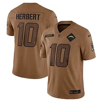 Men's Nike Justin Herbert Brown Los Angeles Chargers Salute To Service Limited Jersey