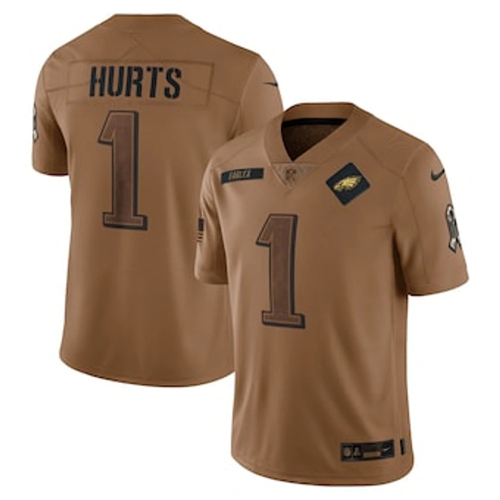 Men's Nike Jalen Hurts Brown Philadelphia Eagles 2023 Salute To Service Limited Jersey