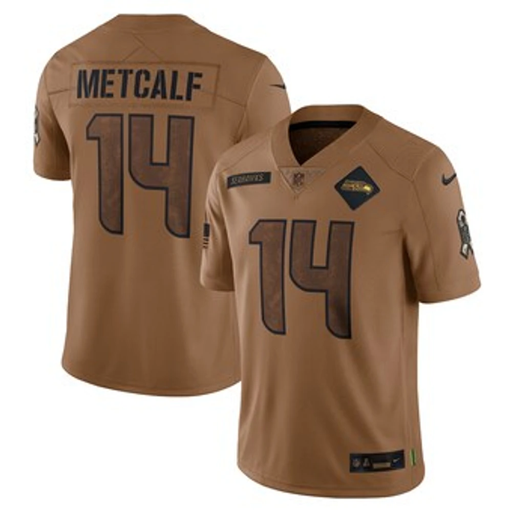 Men's Nike DK Metcalf Brown Seattle Seahawks 2023 Salute To Service Limited Jersey