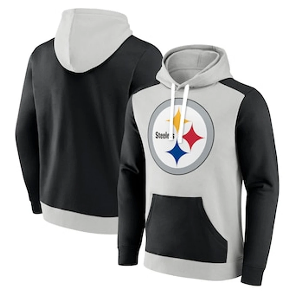 Men's Fanatics White/Black Pittsburgh Steelers Primary Arctic Pullover Hoodie