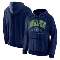 Men's Fanatics Heather Navy Minnesota Timberwolves Foul Trouble Snow Wash Raglan Pullover Hoodie