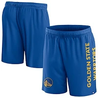 Men's Fanatics Royal Golden State Warriors Post Up Mesh Shorts