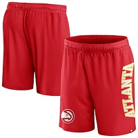 Men's Fanatics Red Atlanta Hawks Post Up Mesh Shorts