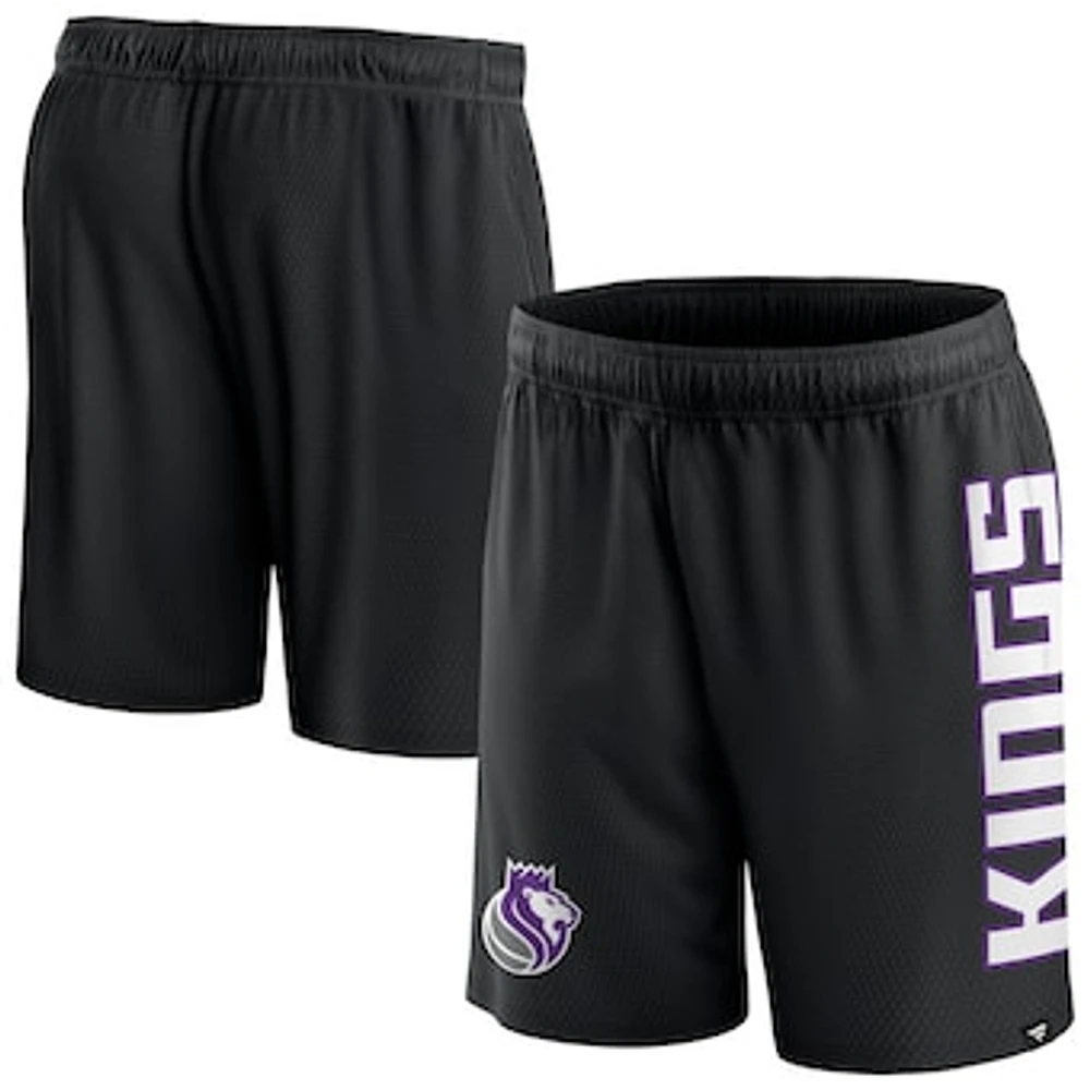 Men's Fanatics Black Sacramento Kings Post Up Mesh Shorts