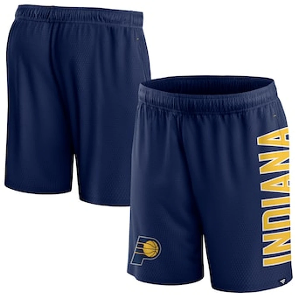 Men's Fanatics Navy Indiana Pacers Post Up Mesh Shorts