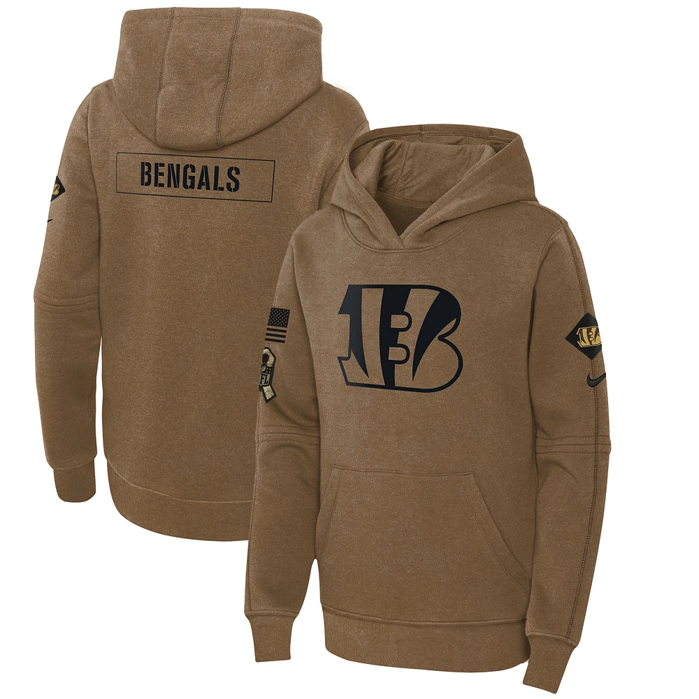 Men's Nike  Brown Cincinnati Bengals Salute To Service Club Fleece Pullover Hoodie