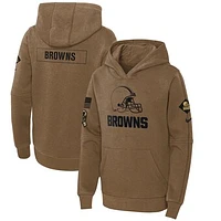 Men's Nike  Brown Cleveland Browns Salute To Service Club Fleece Pullover Hoodie