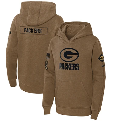 Men's Nike  Brown Green Bay Packers Salute To Service Club Fleece Pullover Hoodie