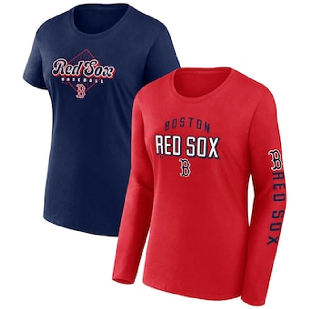 Women's Fanatics Red/Navy Boston Red Sox T-Shirt Combo Pack