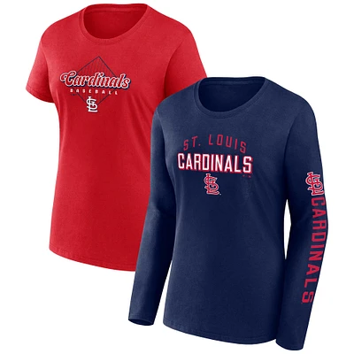 Women's Fanatics Navy/Red St. Louis Cardinals T-Shirt Combo Pack