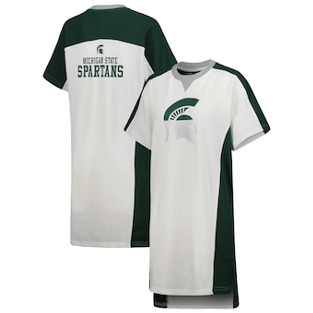 Women's G-III 4Her by Carl Banks White Michigan State Spartans Home Run T-Shirt Dress