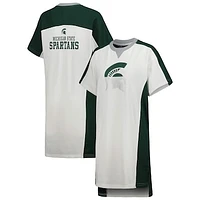 Women's G-III 4Her by Carl Banks White Michigan State Spartans Home Run T-Shirt Dress