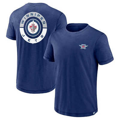 Men's Fanatics Navy Winnipeg Jets Fundamental High Stick T-Shirt