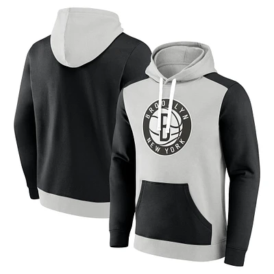 Men's Fanatics White/Black Brooklyn Nets Primary Arctic Pullover Hoodie