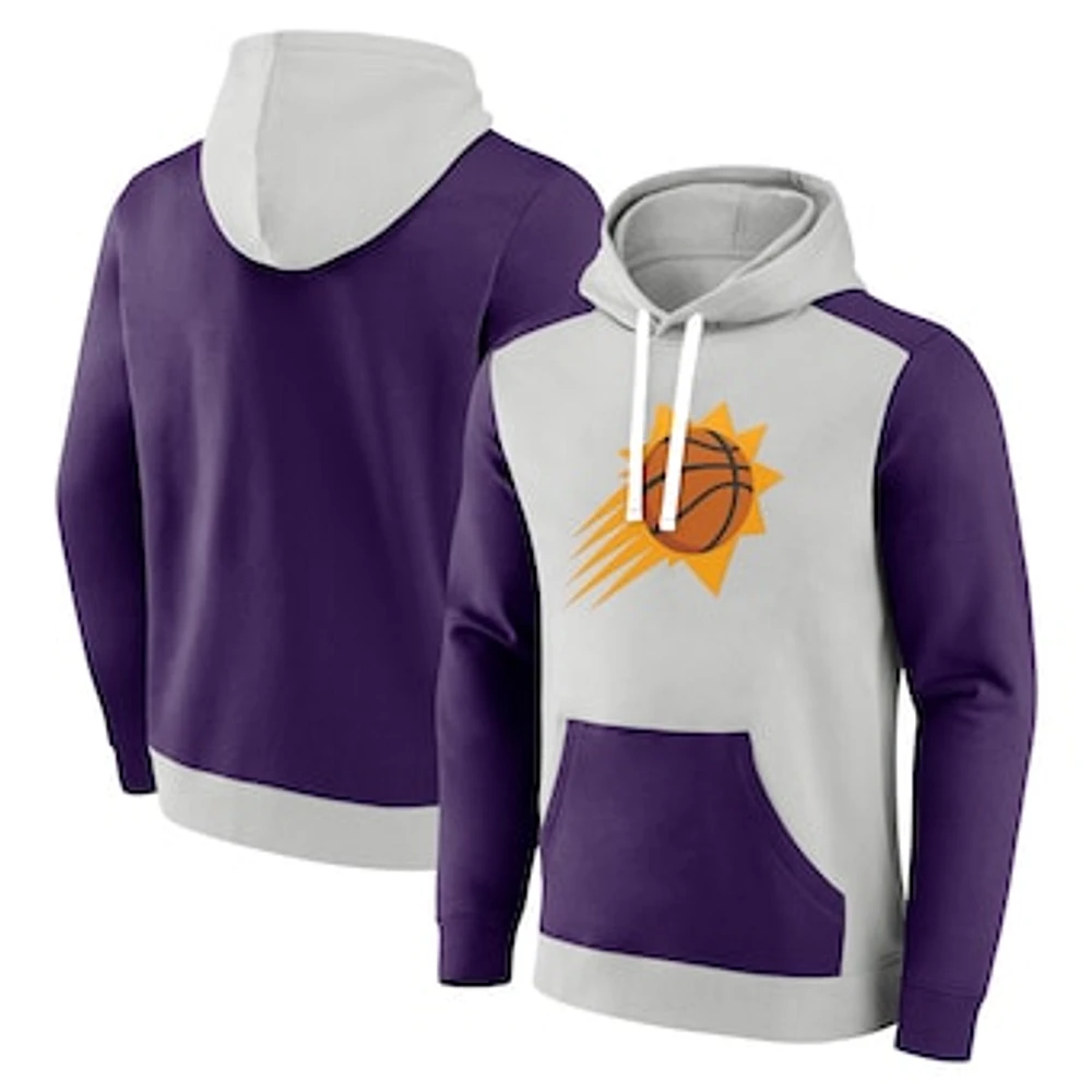 Men's Fanatics White/Purple Phoenix Suns Primary Arctic Pullover Hoodie