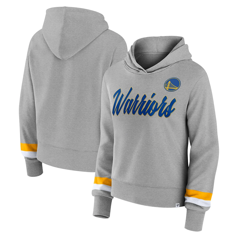 Women's Fanatics Heather Gray Golden State Warriors Halftime Pullover Hoodie