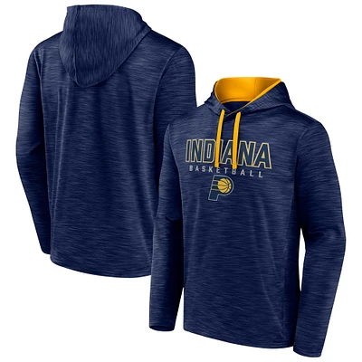 Men's Fanatics Heather Navy Indiana Pacers Fast Break Pullover Hoodie