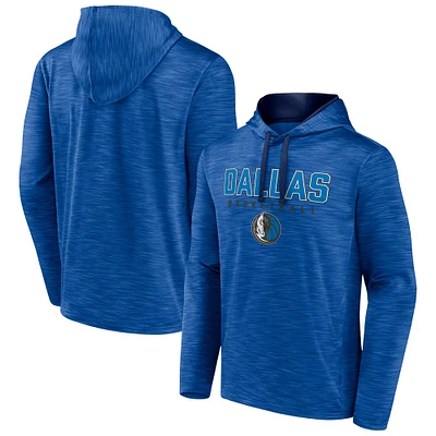 Men's Fanatics Heather Blue Dallas Mavericks Fast Break Pullover Hoodie