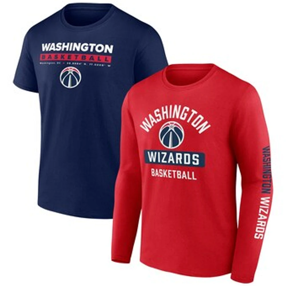 Men's Fanatics Navy/Red Washington Wizards Two-Pack Just Net Combo Set