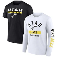 Men's Fanatics Black/White Utah Jazz Two-Pack Just Net Combo Set