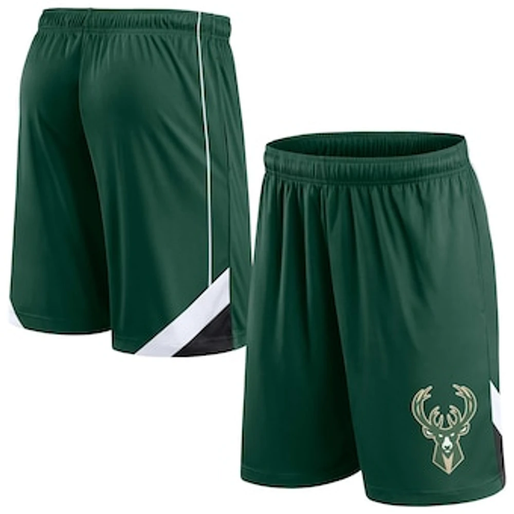 Men's Fanatics Hunter Green Milwaukee Bucks Slice Shorts