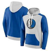 Men's Fanatics Gray/Blue Dallas Mavericks Arctic Colorblock Pullover Hoodie