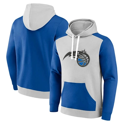 Men's Fanatics Gray/Blue Orlando Magic Arctic Colorblock Pullover Hoodie