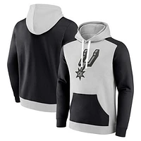 Men's Fanatics Gray/Black San Antonio Spurs Arctic Colorblock Pullover Hoodie