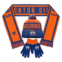 Unisex Fanatics Edmonton Oilers Scarf, Glove & Knit Combo Pack