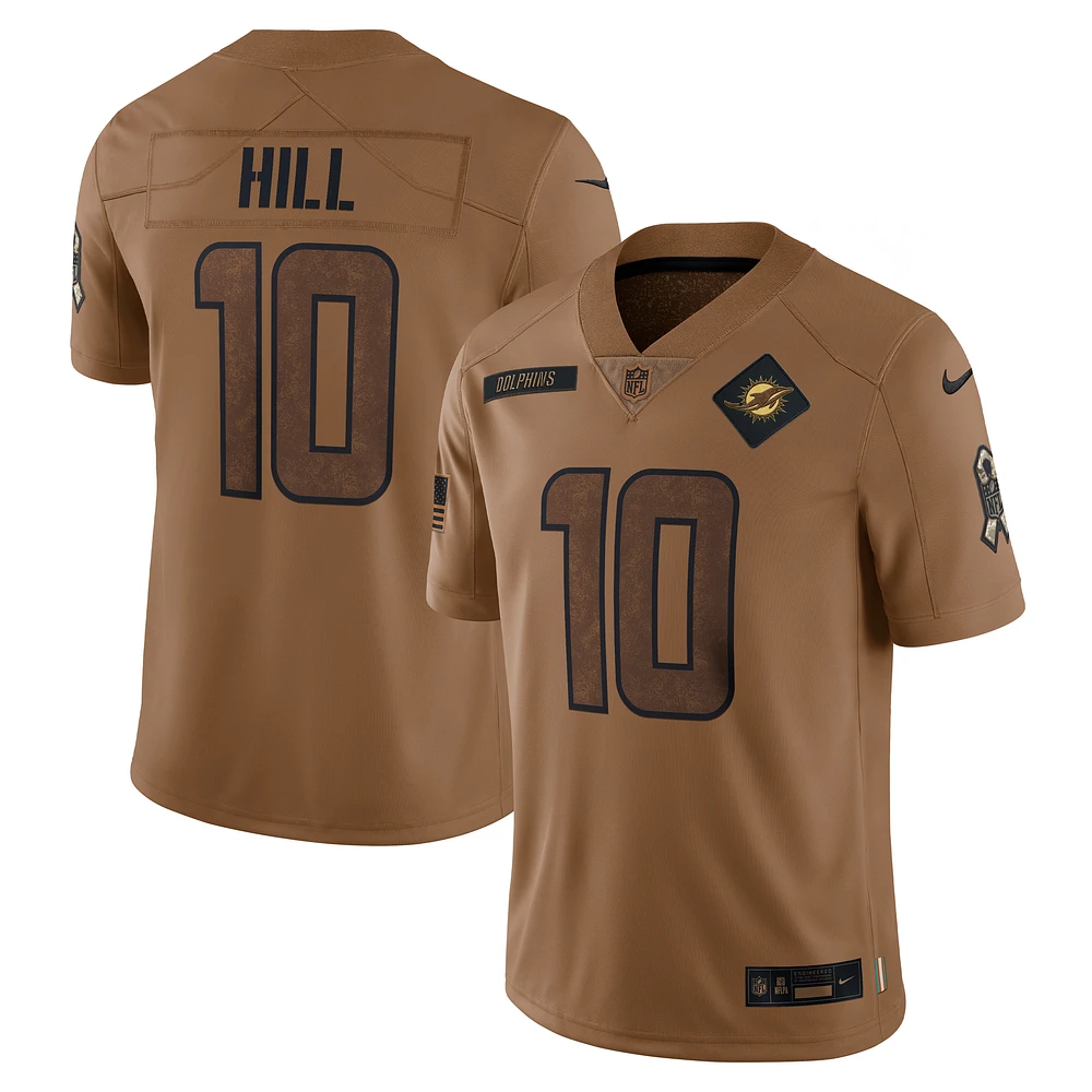 Men's Nike Tyreek Hill Brown Miami Dolphins Salute To Service Limited Jersey