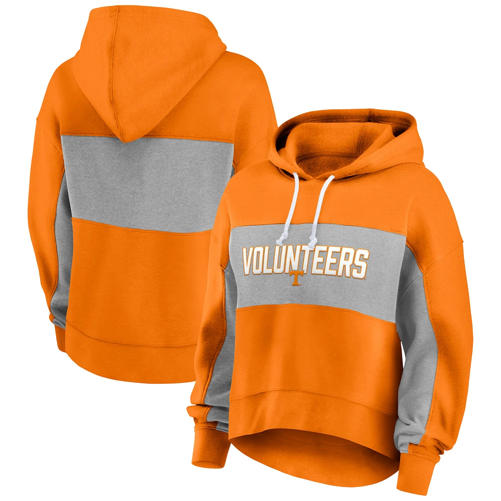 Women's Fanatics Tennessee Orange Volunteers Filled Stat Sheet Pullover Hoodie