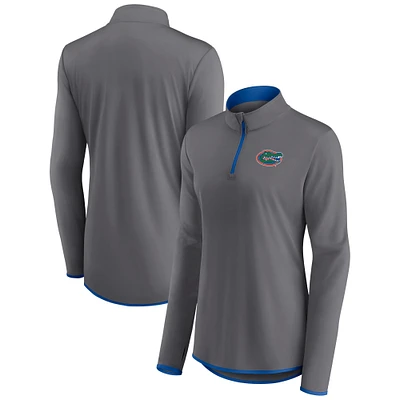 Women's Fanatics  Gray Florida Gators Corner Quarter-Zip Top