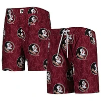 Youth Wes & Willy  Garnet Florida State Seminoles Palm Tree Swim Shorts