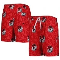 Youth Wes & Willy  Red Georgia Bulldogs Palm Tree Swim Shorts